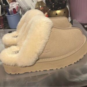 Womens UGG Disquette Platform Clog - Sand